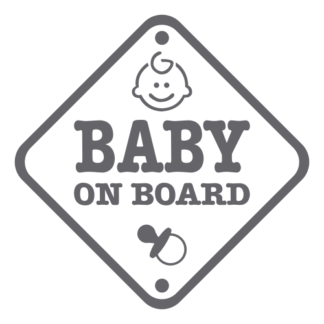 Baby On Board Sign Decal (Grey)